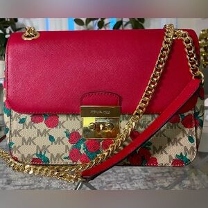 MICHEAL KORS RED ROSE SHOULDER BAG NWOT